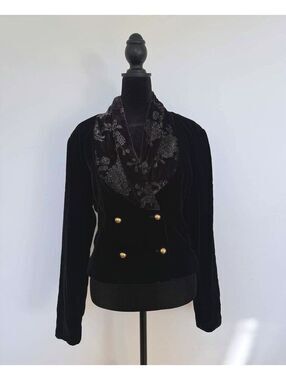 🔥 CLEARANCE 4 for $50 🔥  Vintage Jacob Velvet Blazer Gold Whimsigoth, XS/S